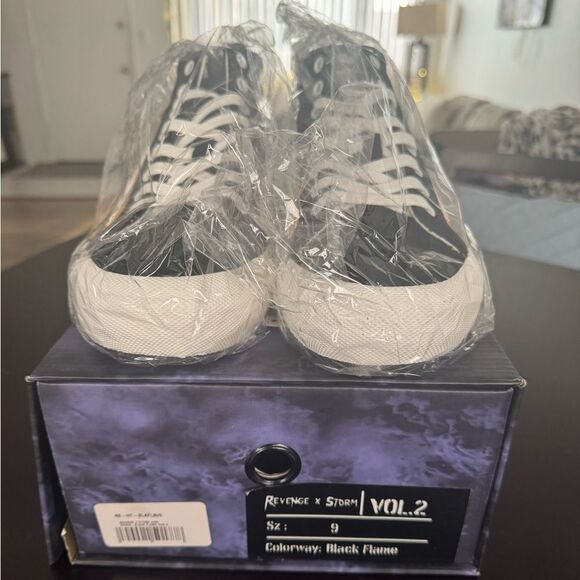 Revenge x Storm High Top Black Flame Sneakers - Picture 4 of 11